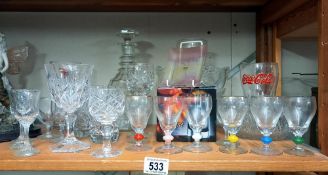 A mixed lot of drinking glasses, COLLECT ONLY.