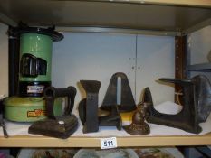 A vintage Valor Minor stove, shoe lasts, mouse doorstop etc., COLLECT ONLY.