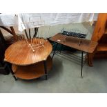 An art deco table, magazine rack etc