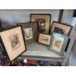 A selection of early framed and glazed engravings, COLLECT ONLY.