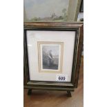 A small framed and glazed study of a lady in a field.