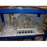 A shelf of assorted glass ware, COLLECT ONLY.