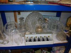 A shelf of assorted glass ware, COLLECT ONLY.