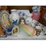 A good lot of ceramics including Sylvac, vases, bowls etc., COLLECT ONLY.