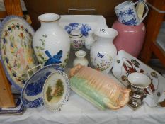 A good lot of ceramics including Sylvac, vases, bowls etc., COLLECT ONLY.