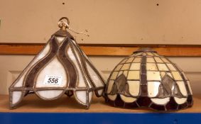 Two Tiffany style lamp shades.