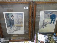 Two framed prints entitles 'Henpecked' and 'Bribery.