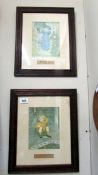 A pair of framed and glazed nursery Rhyme prints.