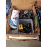 A box of old classic car diagnostic equipment including car balancer etc. COLLECT ONLY.