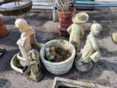 Four garden ornaments, COLLECT ONLY.