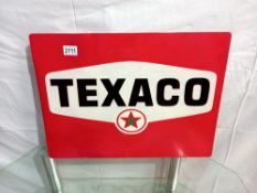 A Texaco double sided metal sign, 55 x 40 cm, COLLECT ONLY.