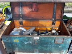 An ammo box full of vintage tools, COLLECT ONLY.