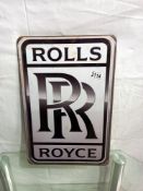 A metal Rolls Royce sign, 30.5 x 45.5 cm, COLLECT ONLY.