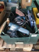 A box of electric saws, sanders, sockets etc., COLLECT ONLY.