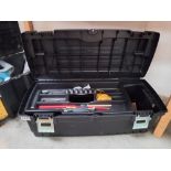 A Keter toolbox with various tools COLLECT ONLY