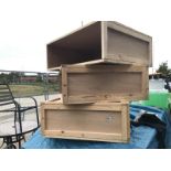 Three well made transport boxes, 100 x 86 x 35 cm, COLLECT ONLY.