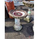 A weathered bird bath, 50cm high COLLECT ONLY.