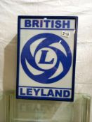 A British Leyland light box sign, 30 x 44 x 8.5 cm, COLLECT ONLY.
