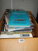 A box of Motor Campers magazines, Oldsmobile tune up repair guide etc., COLLECT ONLY