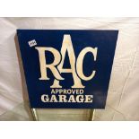 An R.A.C double sided garage sign, 50 x 50 cm, COLLECT ONLY.