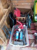 A good lot of car jacks, grease guns, pumps etc., COLLECT ONLY.