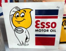 A double sided Esso Motor Oil sign, 69 x 60 cm, COLLECT ONLY.