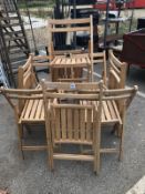 Nine pine folding chairs, COLLECT ONLY