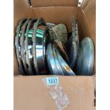 A box of 60's/70's hub cap trims COLLECT ONLY