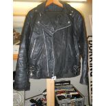 A leather jacket and trousers, 40" chest.