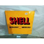 A double sided Shell Spirit motor sign, 45 x 44 cm, COLLECT ONLY.