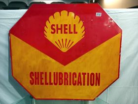 A Shell Lubrication sign, 87 x 75 cm, COLLECT ONLY.