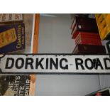 An early cast iron road sign 'Dorking Road', COLLECT ONLY.