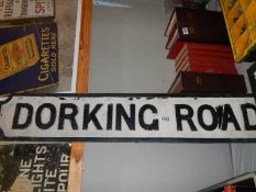An early cast iron road sign 'Dorking Road', COLLECT ONLY.