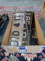 A quantity of 1970's black plastic registration plate letters COLLECT ONLY