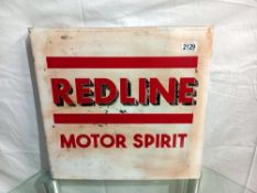 A double sided Motor Spirit sign, 46 x 44 cm, COLLECT ONLY.