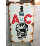 An A C spark plug wooden sign, 45 x 75 cm. COLLECT ONLY.