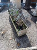 A weathered concrete trough, 93 x 22 cm, COLLLECT ONLY