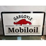 An enamel Gargoyle Mobil oil sign. 76.5 X 46.5 cm, COLLECT ONLY.