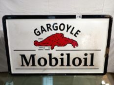 An enamel Gargoyle Mobil oil sign. 76.5 X 46.5 cm, COLLECT ONLY.