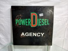 A Power Diesel Agency double sided sign, 46 x 45 cm, COLLECT ONLY.