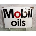 An enamel Mobil Oils sign, 59 x 44 cm, COLLECT ONLY.