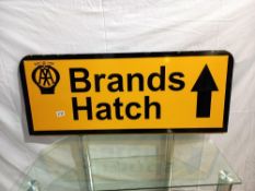 An AA Brands Hatch road sign, 100 x 40 cm, COLLECT ONLY.