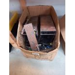 A box containing metal clamps & 2 metal boxes etc. COLLECT ONLY.