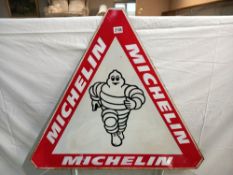 A Michelin metal triangle sign, 86.5 x 75 cm, COLLECT ONLY.