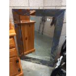 A large bevel edged mirror with bevelled edge etch mirror frame 79cm x 109cm COLLECT ONLY