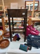 A dark wood lift top side table with lower shelf COLLECT ONLY