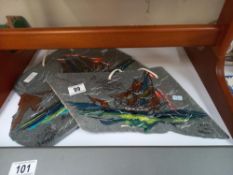 2 Bude, Cornwall paintings on slates