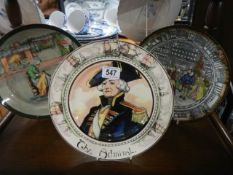 Three Royal Doulton collector's plates.