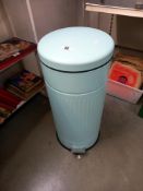 A 72cm tall sky blue pedal bin COLLECT ONLY