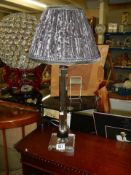 A 20th century glass table lamp.
